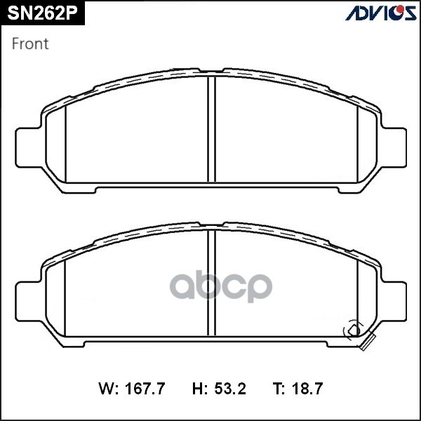 

Дисковые Тормозные Колодки Advics ADVICS арт. SN262P