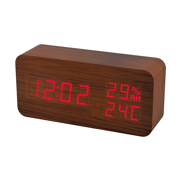 

Часы-будильник Perfeo LED "Wood" (PF-S736) время, температура, влажность
