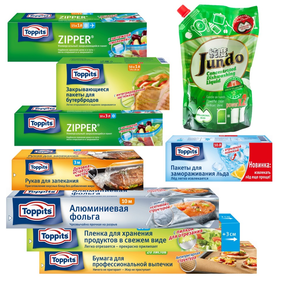 

Гель Jundo green tea with mint для мытья посуды 800мл+Toppits
