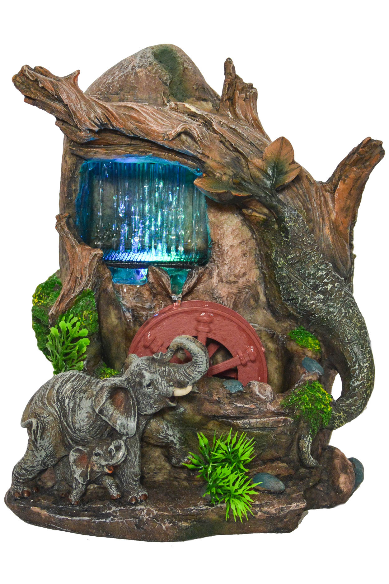 фото Декоративный настольный фонтан "дерево со слонами" motionlamps