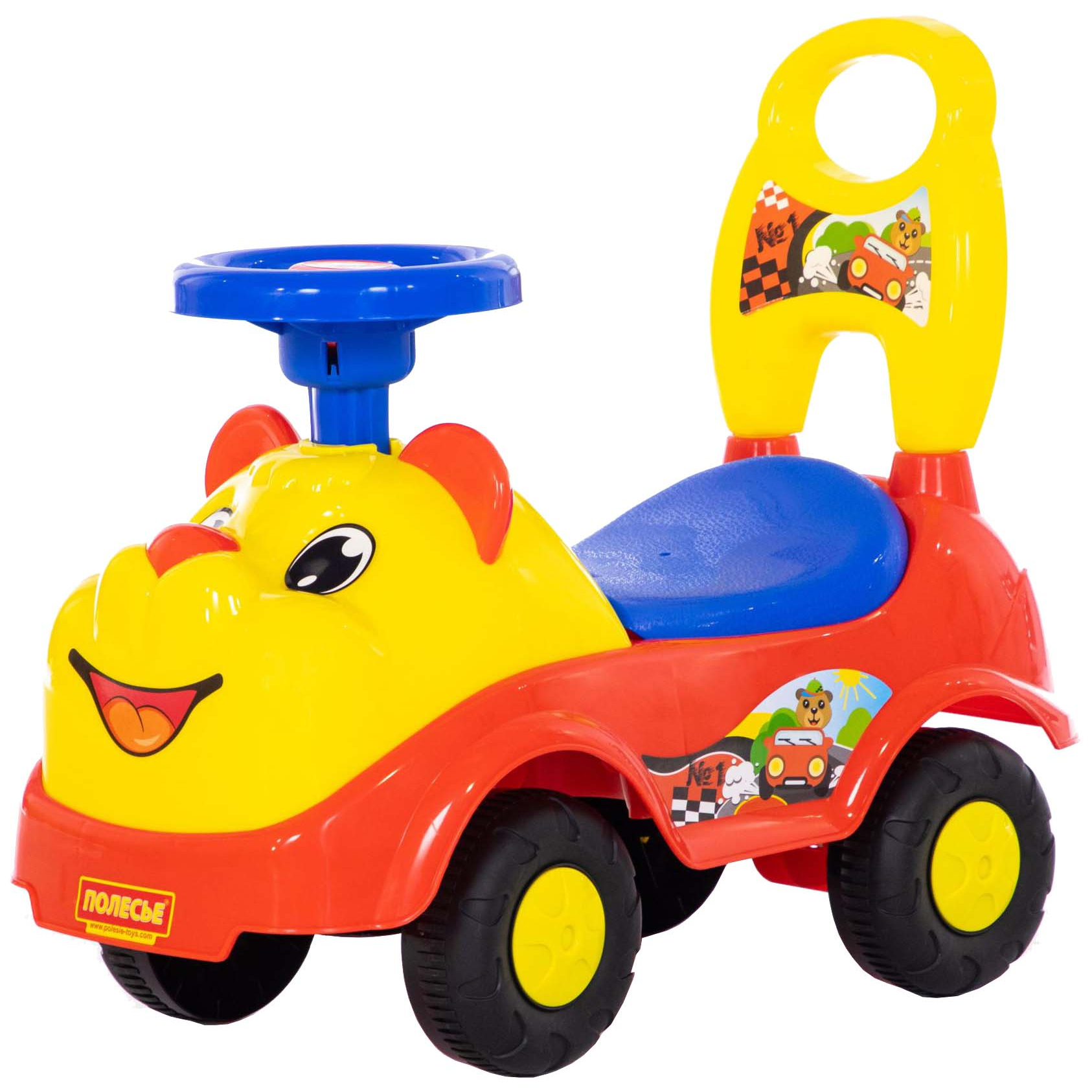 Каталка детская Полесье Машина Мишка детская машина каталка наша игрушка со звуком зеленая 653575