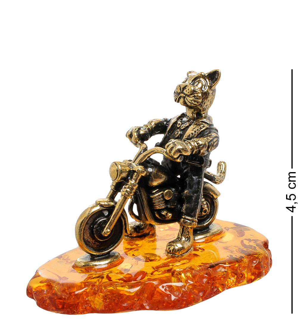 

Фигурка "Кот байкер" (латунь, янтарь)