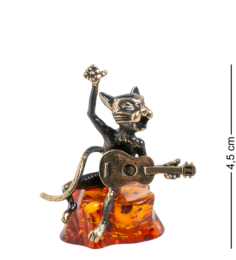 

Фигурка "Кот-певец с гитарой" (латунь, янтарь)