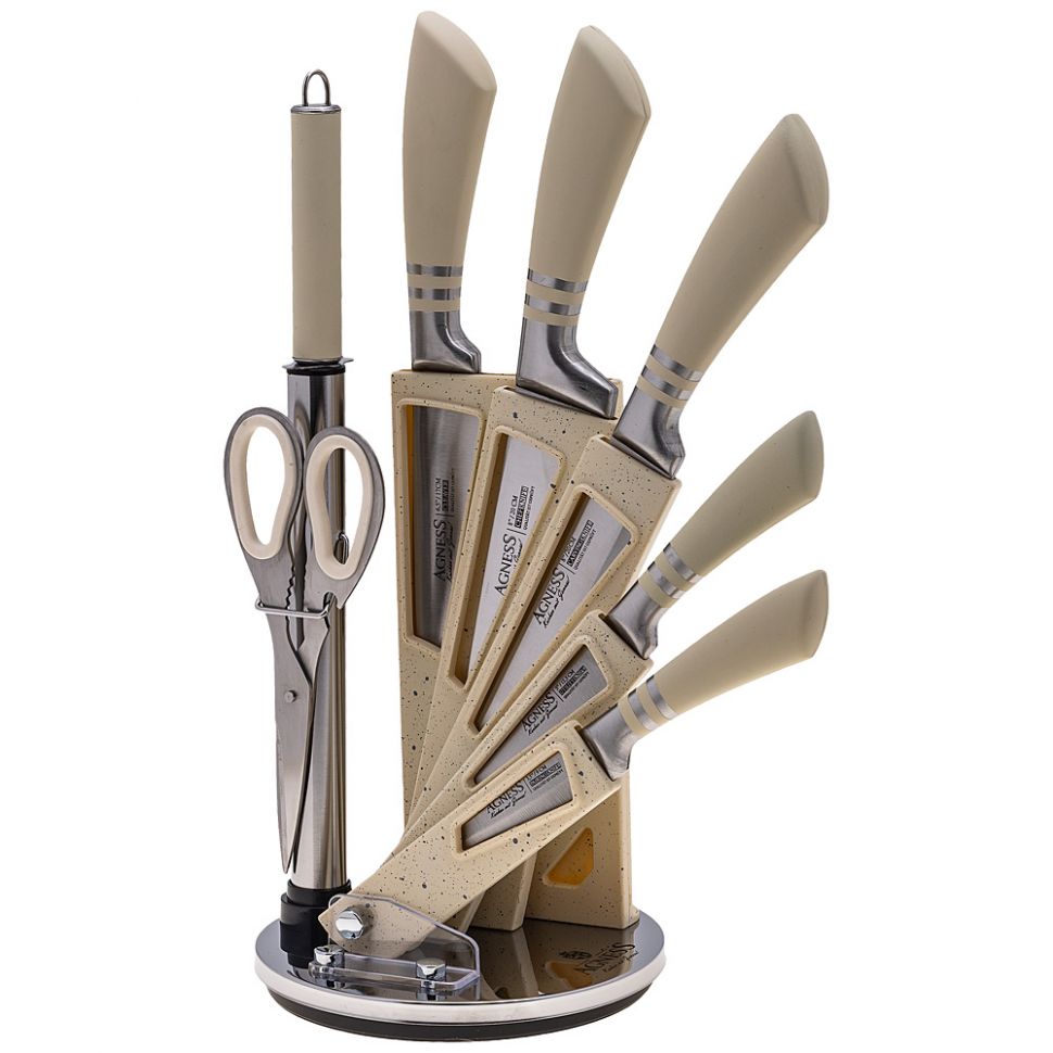 фото Набор ножей agness, арктик, 8 предметов