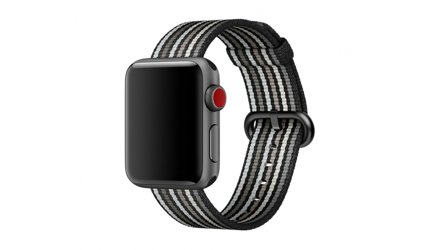 фото Ремешок для смарт-часов carcam для apple watch 42mm new canvas band black/white