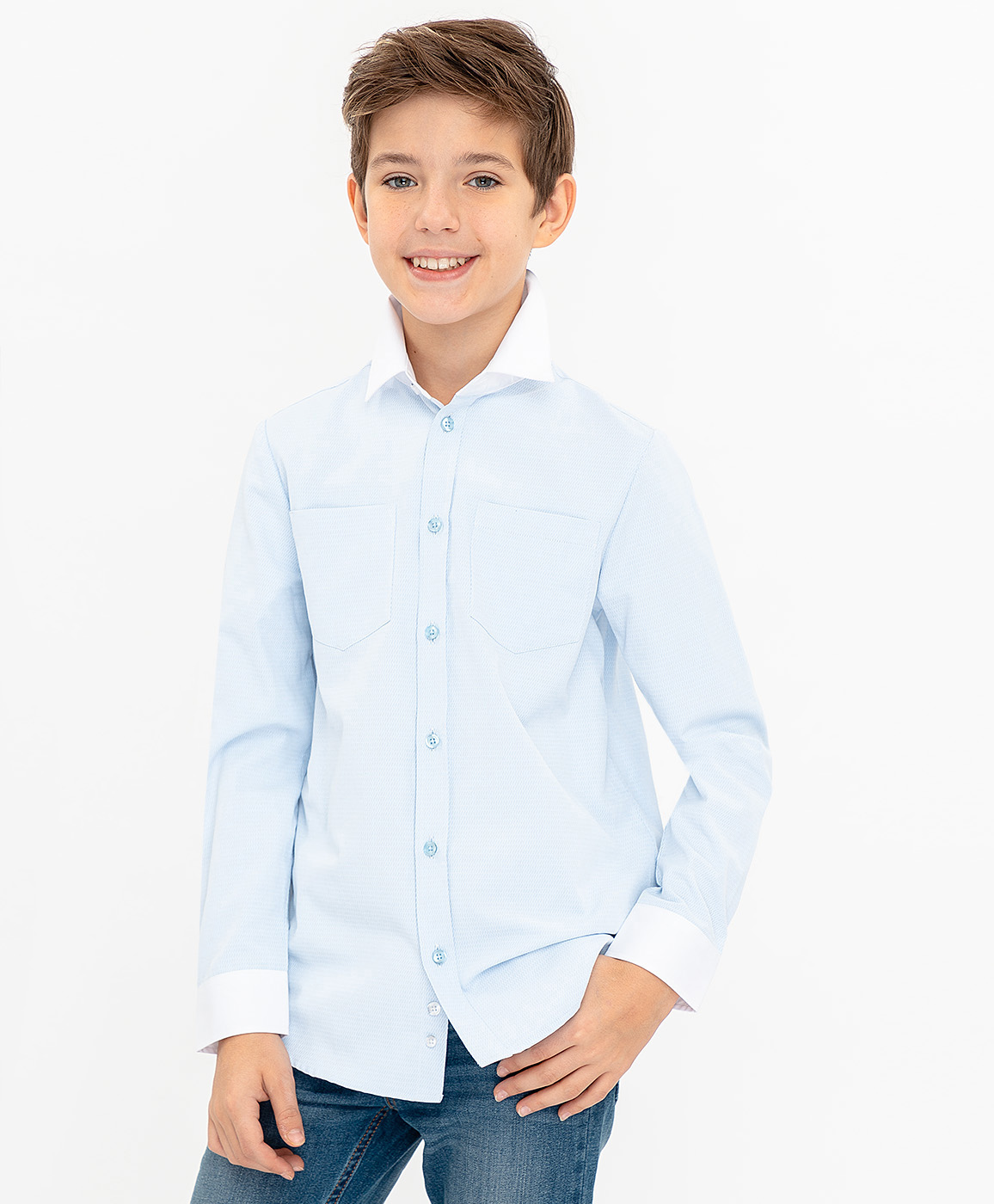 

Рубашка для мальчиков Button Blue, цв. голубой, р-р 98, 120BBBP23030000