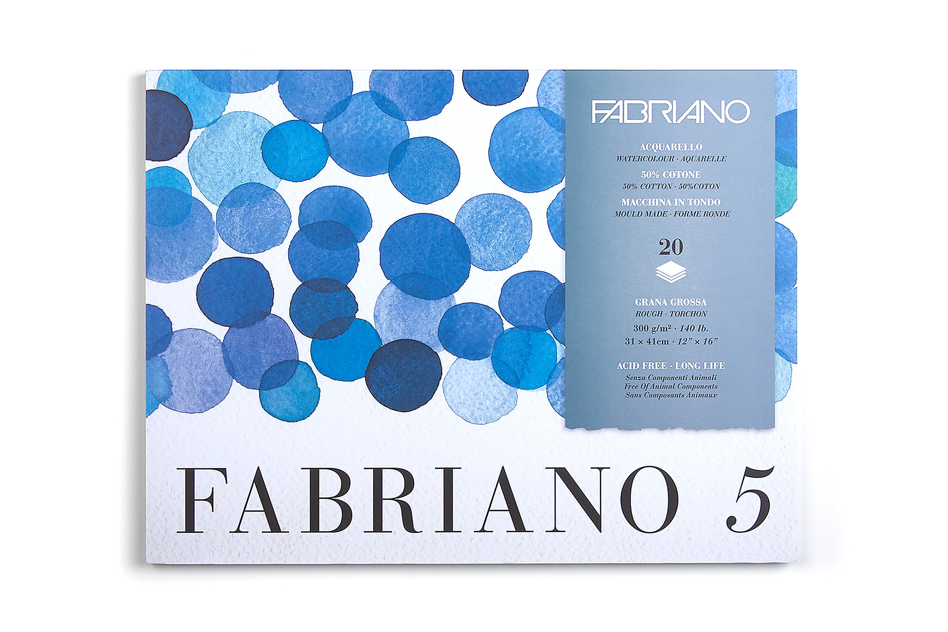 

Блок для акварели Fabriano 5, 31x41 см, 20 листов, крупное зерно