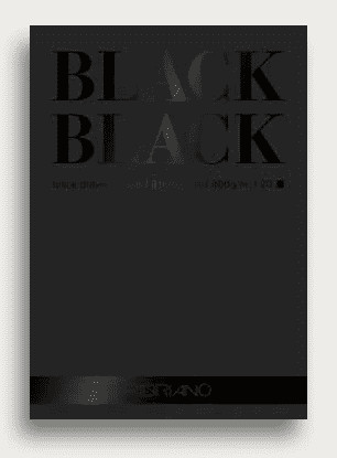 фото Альбом для эскизов и зарисовок blackblack, 42x59,4 см, 20 листов, 300 г/м2, черная бумага fabriano