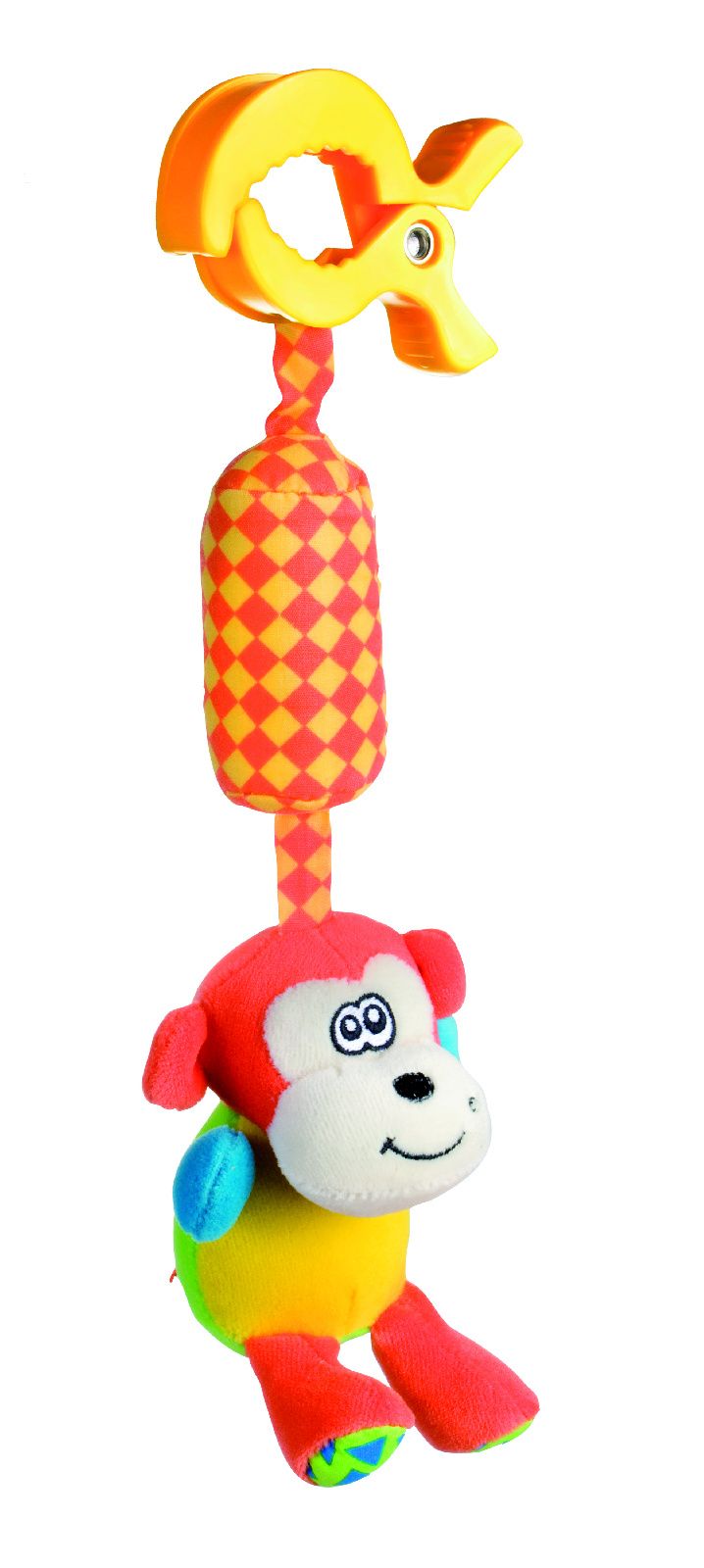 Игрушка мягкая подвесная с погремушкой Canpol арт. 68/009, 0+, форма: обезьянка подвесная игрушка canpol мягкая музыкальная мишка 0