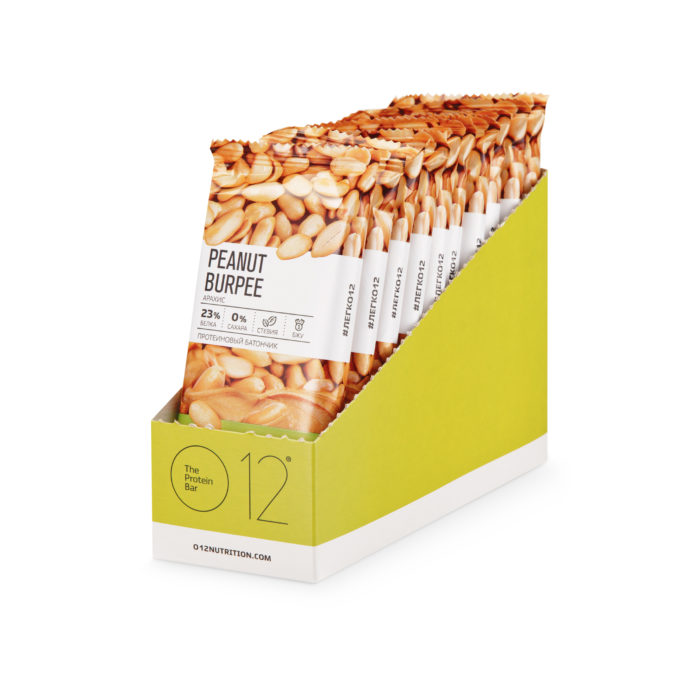 Вафли О12 The Protein Bar 12 50 г, 12 шт., арахис