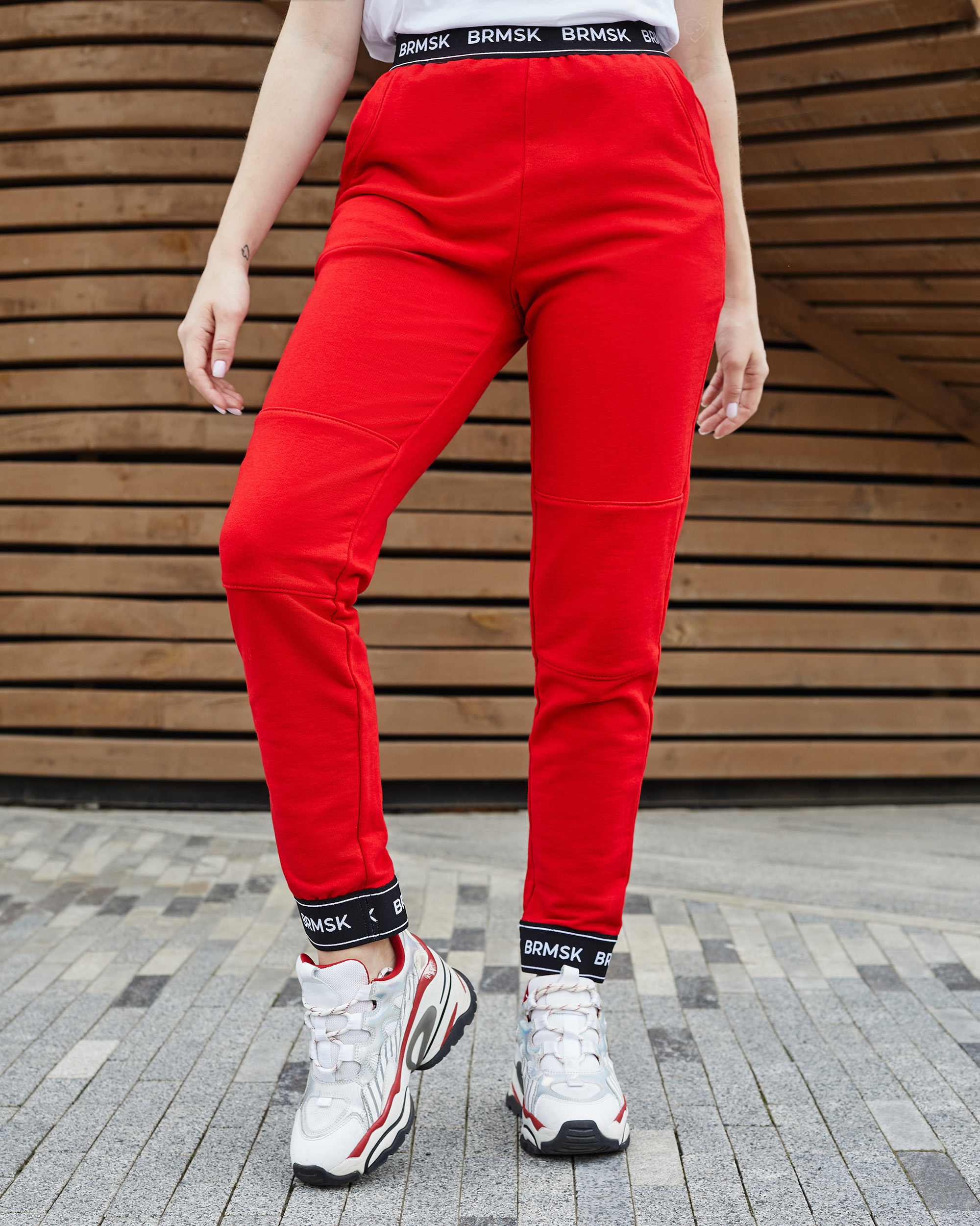 фото Брюки женские barmariska brmsk красные 40-42