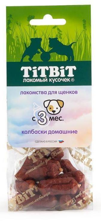 

Лакомство для щенков TiTBiT Колбаски домашние, говядина, 50г, Колбаски домашние