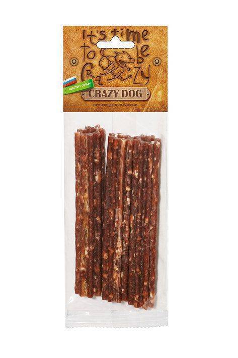 фото Лакомство для средних собак crazy dog мясные трубочки с уткой, 60г