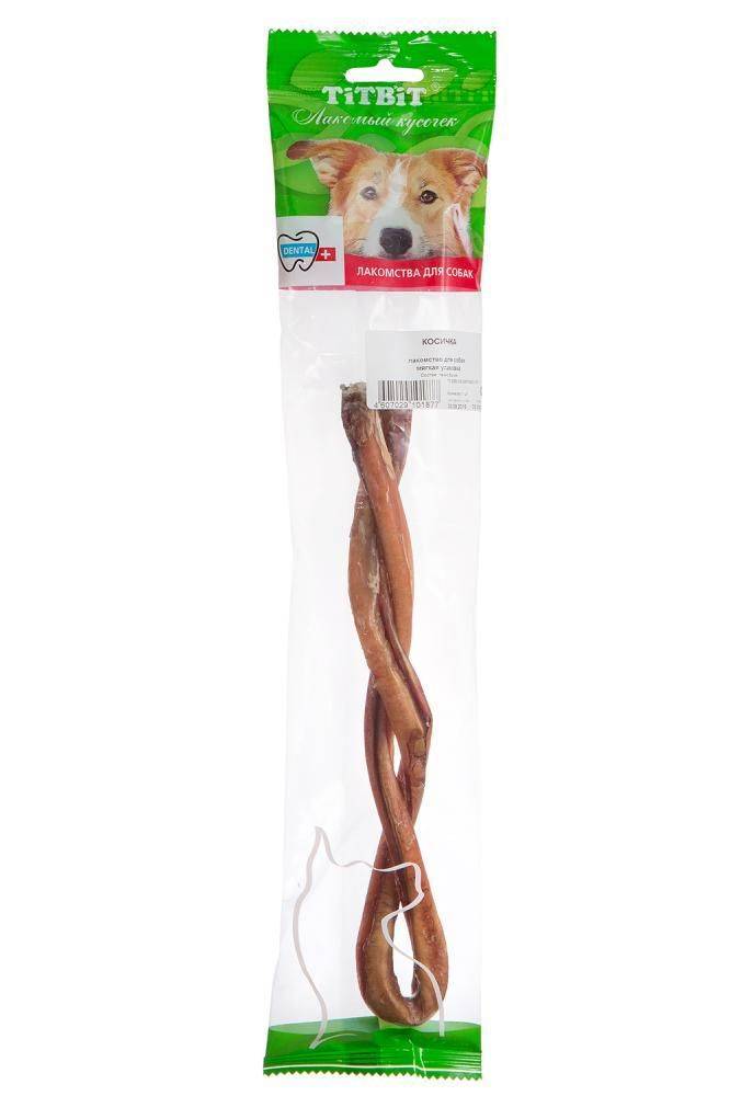 

Лакомство для собак TiTBiT Косичка, бычий корень, 68г, Косичка