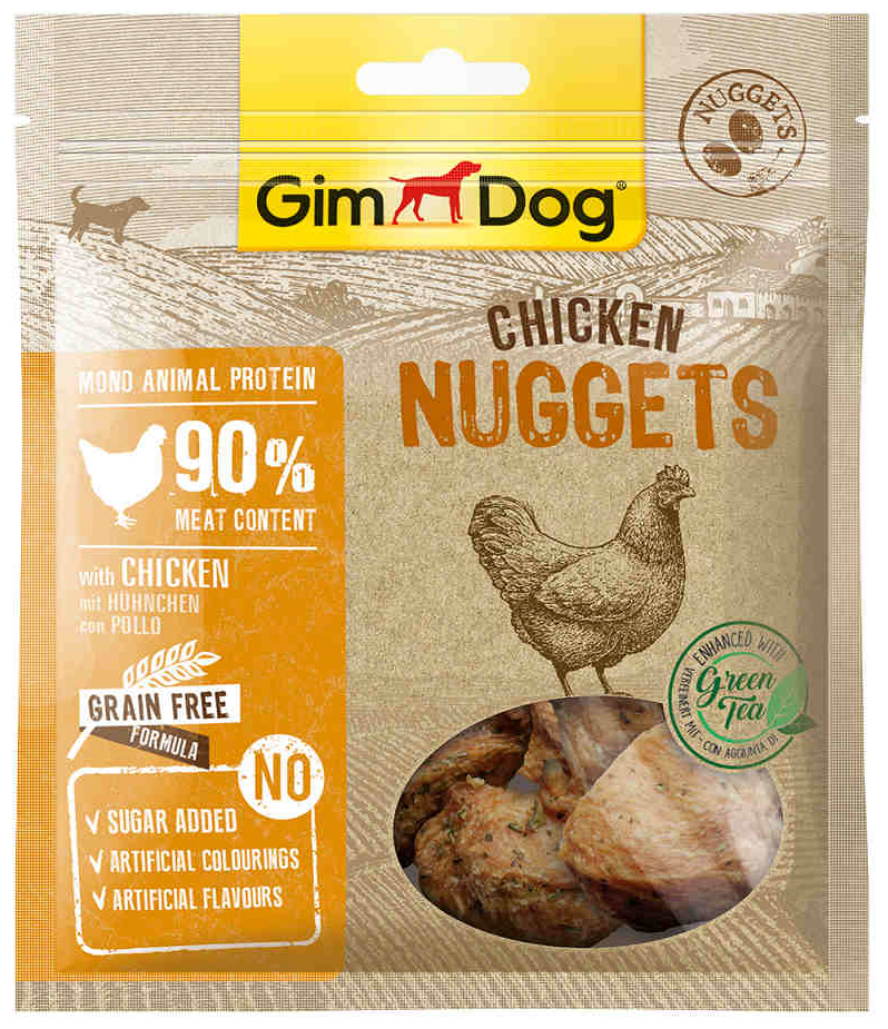 фото Лакомство для собак gimdog chicken nuggets, куриные наггетсы, 55г