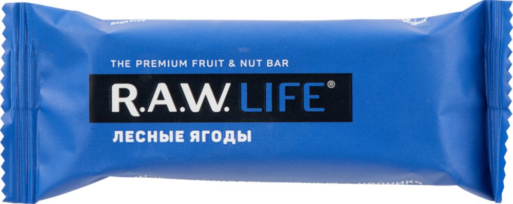 фото Орехово-фруктовый батончик r.a.w. life лесные ягоды 47 г