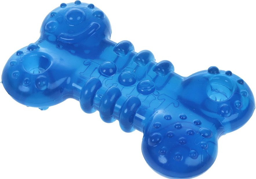 Жевательная игрушка для собак TiTBiT Косточка, голубая, 7 см