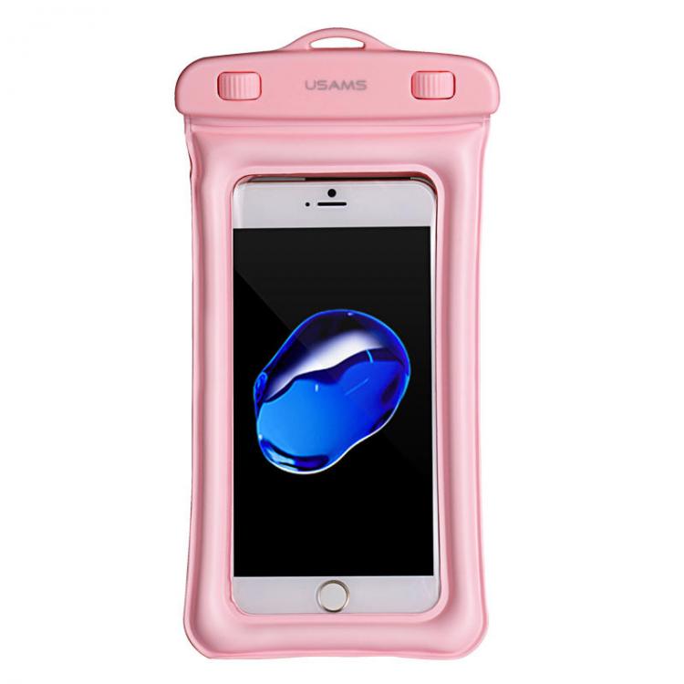 Чехол для смартфона Usams YD007 до 6'' водонепроницаемый, Pink (УТ000019950)
