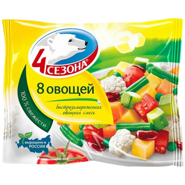 

Овощная смесь 4 сезона восточная быстрозамороженная 400 г