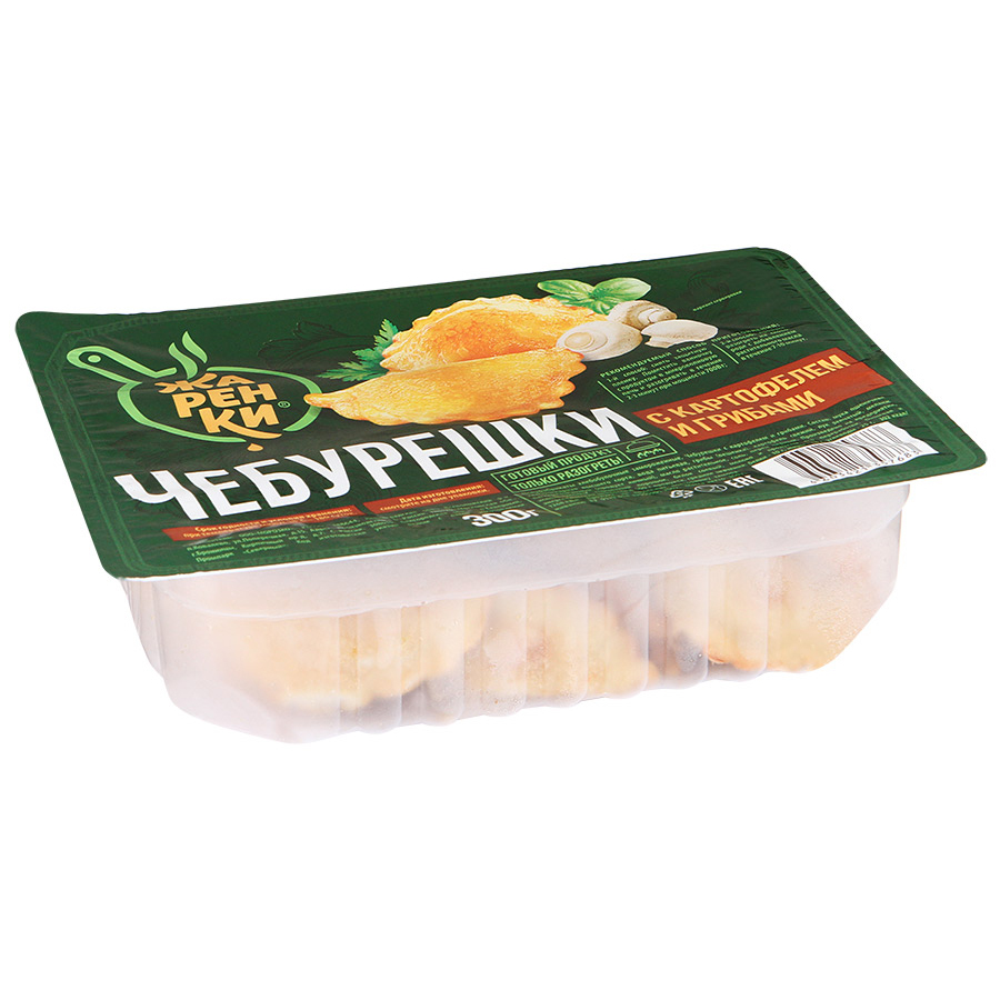 Чебурешки жаренки с картофелем и грибами 300 г пл/лоток морозко россия