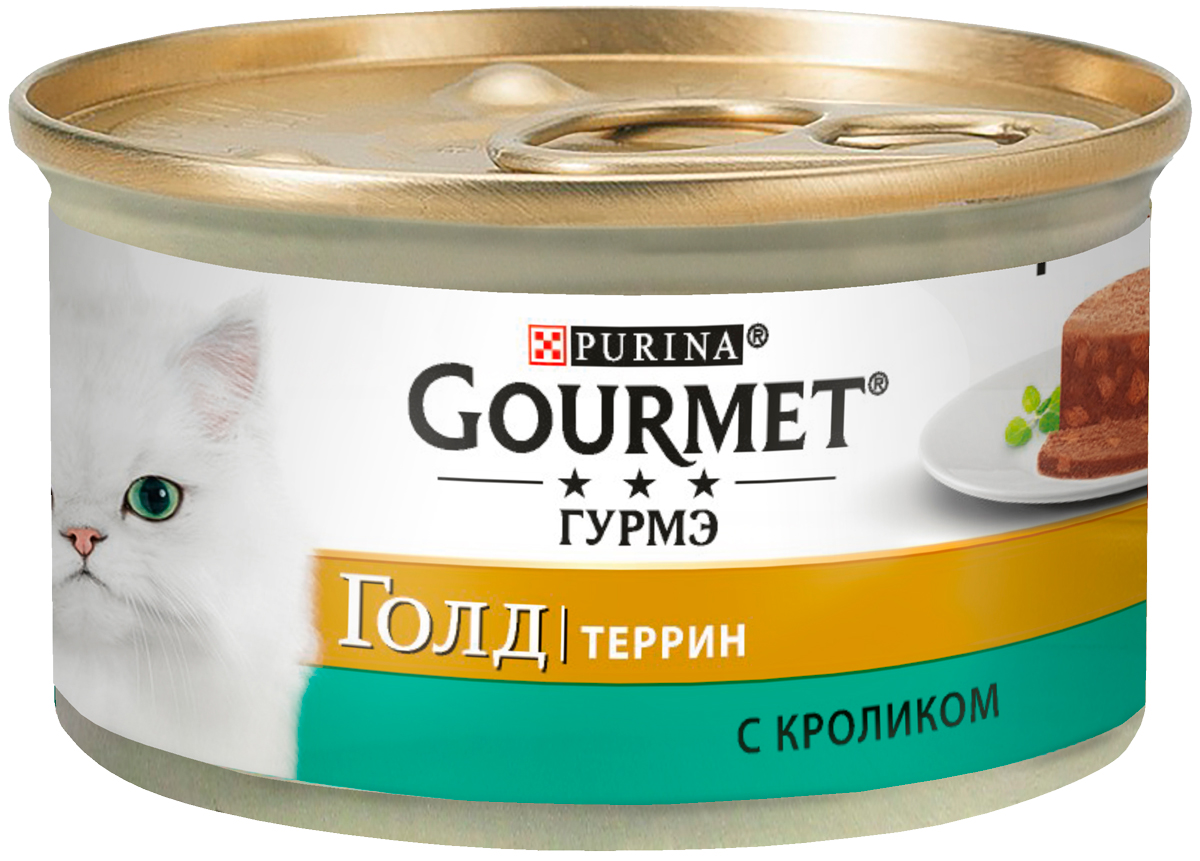 фото Консервы для кошек gourmet gold террин, с кроликом по-французски в паштете, 24шт по 85г