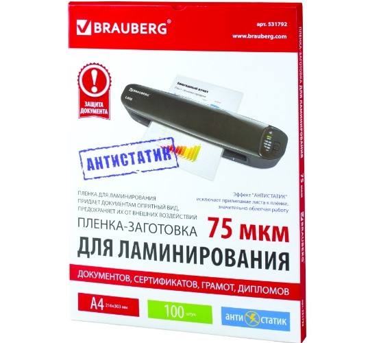 Пленка Brauberg А4 100шт (531792)