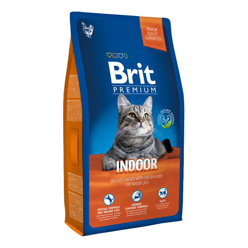 

Сухой корм для кошек Brit Premium Indoor, для домашних, курица, 1,5кг, Premium Indoor