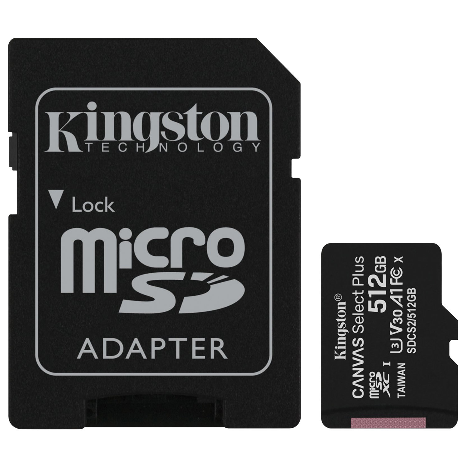 Карта памяти Kingston 512GB Canvas Select Plus + адаптер (SDCS2/512GB)