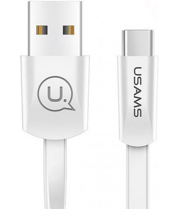 фото Кабель usams u2 usb-a/c, плоский, white (ут000019983)