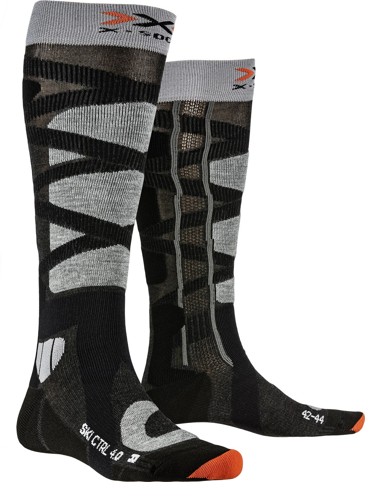 фото Гольфы x-bionic x-socks® ski control 4.0, anthracite melange/stone grey melange, 35-38 eu