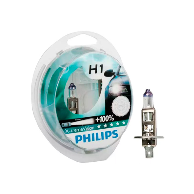 фото Лампа 12v h1 55w +130% philips x-tremevision 2 шт. duobox 12258 xvs2