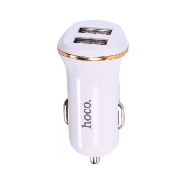 

Автомобильный адаптер питания Hoco Z1 White зарядка 2.1А 2 USB-порта, белый