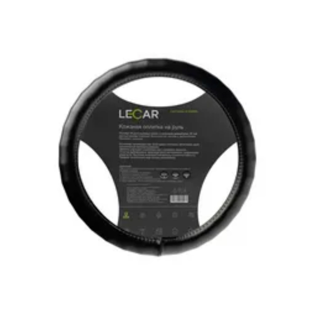 Оплетка на руль LECAR из кожи, волнистый обод, М (38 см.), цвет чер. LECAR LECAR000045208