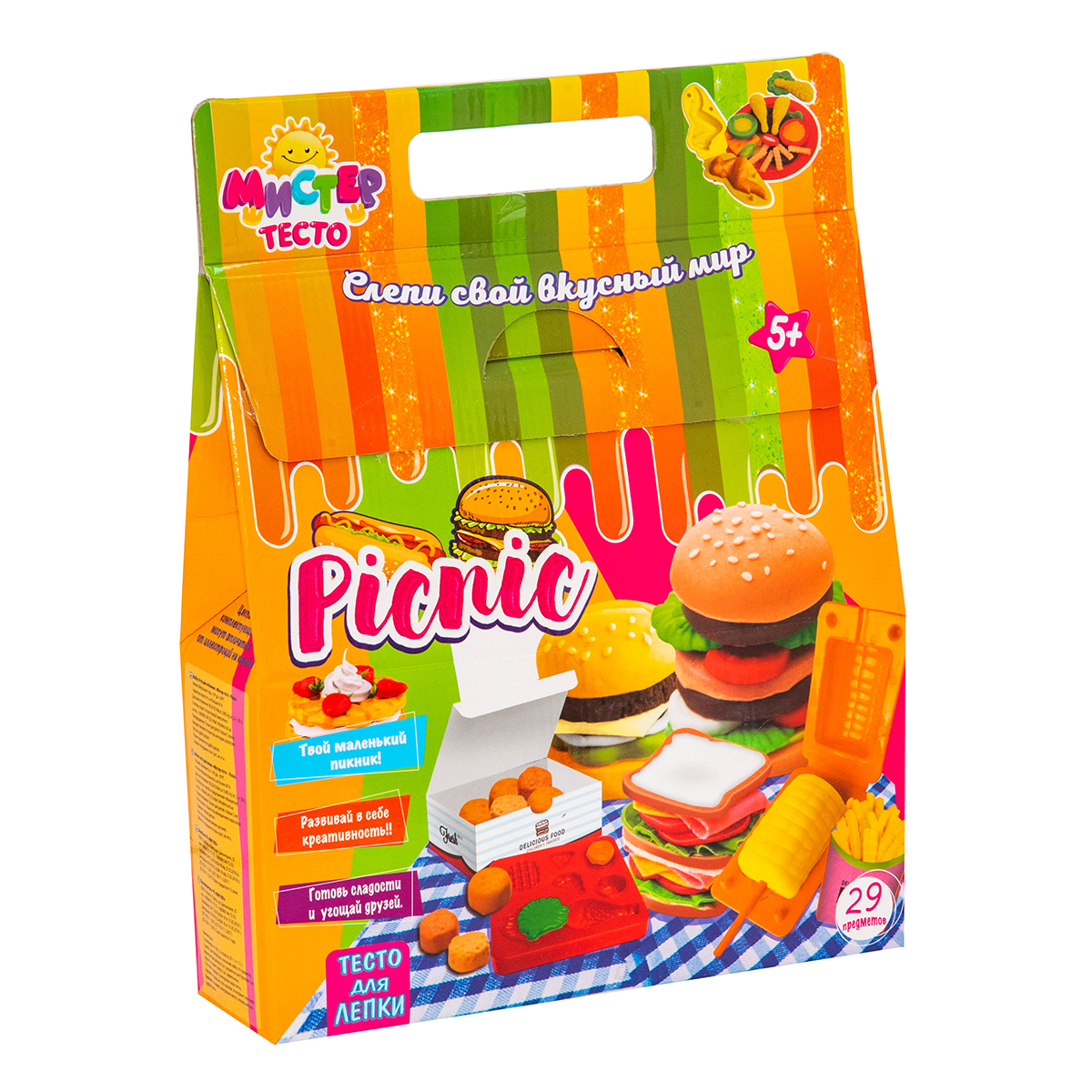 Набор теста для лепки Strateg Мистер тесто - Picnic 4pcs lot weekend picnic series sticker pack