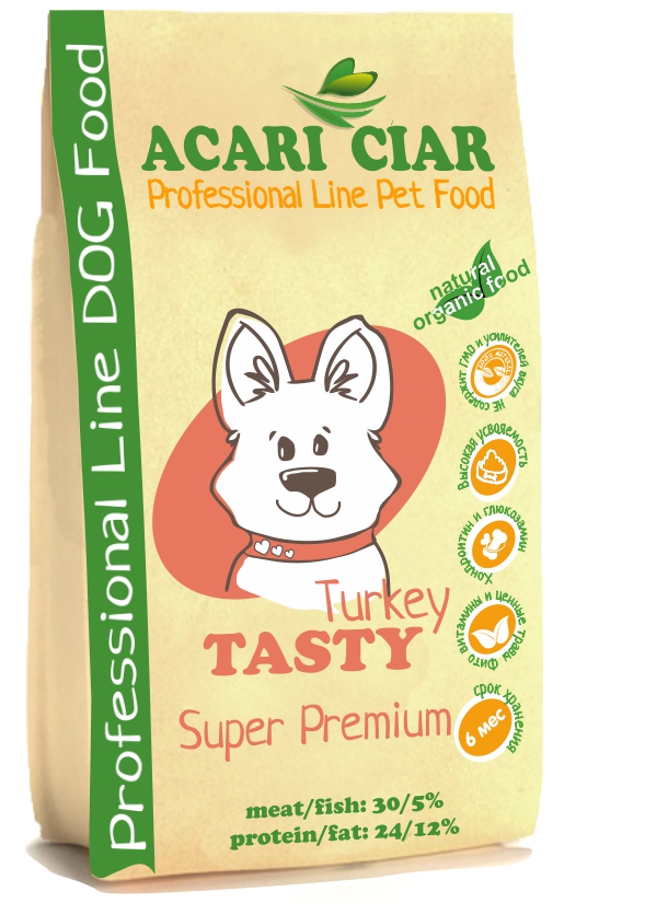 Сухой корм для собак Acari Ciar Tasty индейка мини гранула 5 кг