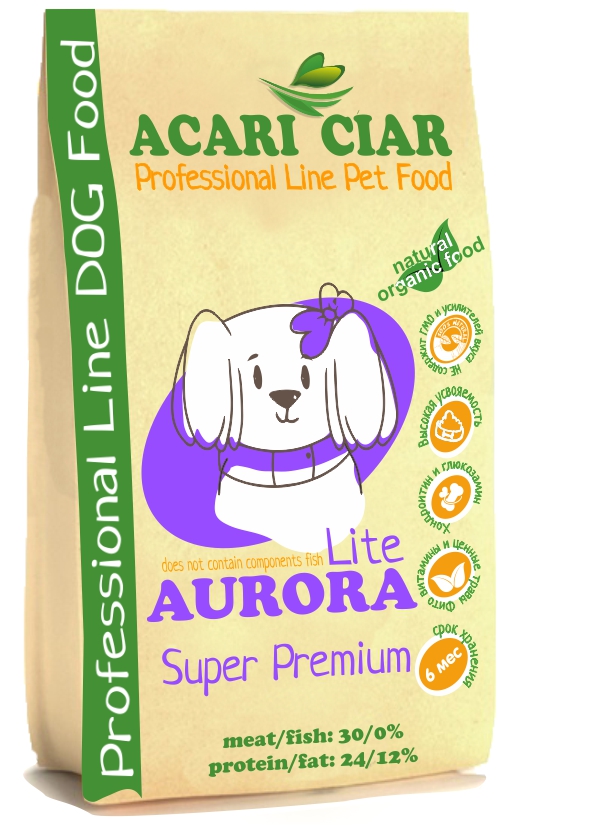 

Сухой корм для собак Acari Ciar Aurora LIte говядина мини гранула 5 кг, Aurora