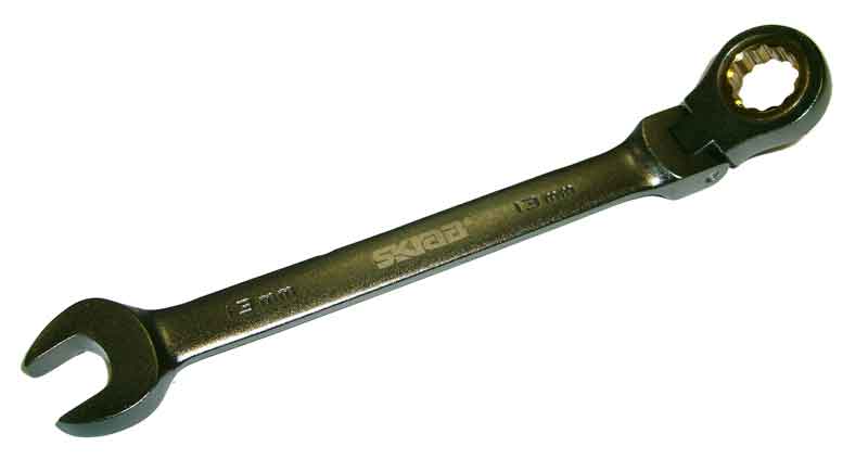 Ключ с трещеткой 18мм шарнирный SKRAB 44388 надфили плоские skrab