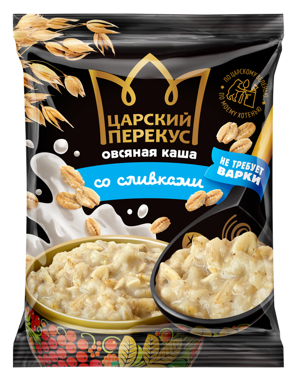 

Каша овсяная со сливками Царский перекус, 35 г.