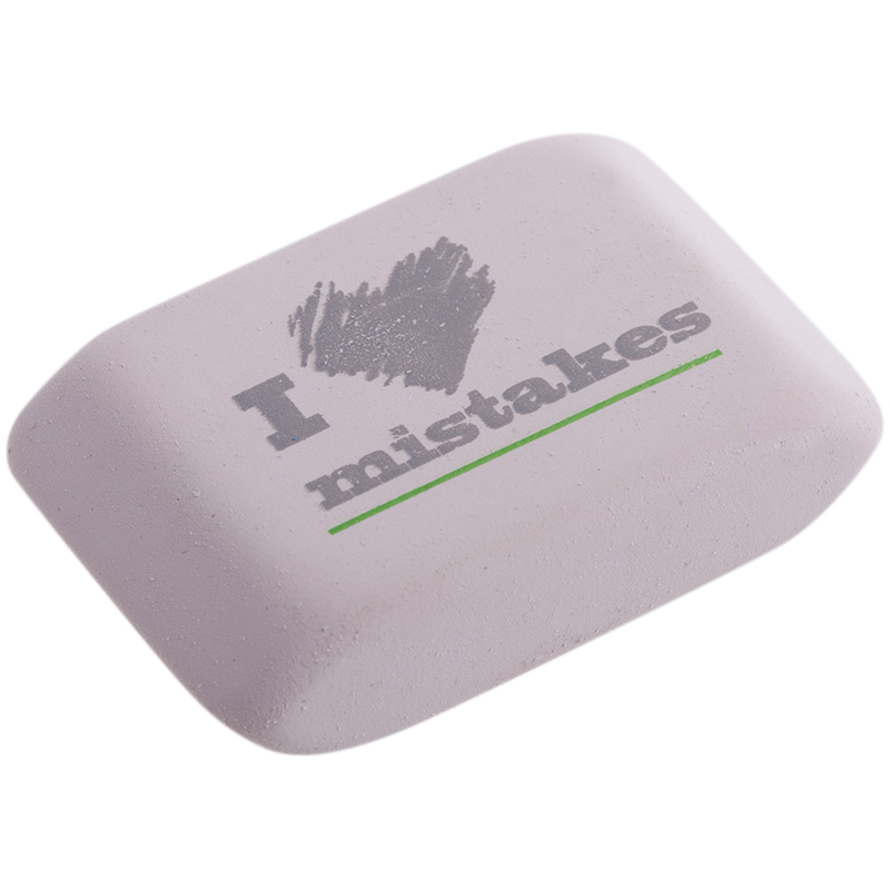 

Ластик "I love mistakes", натуральный каучук, 40x24x10 мм