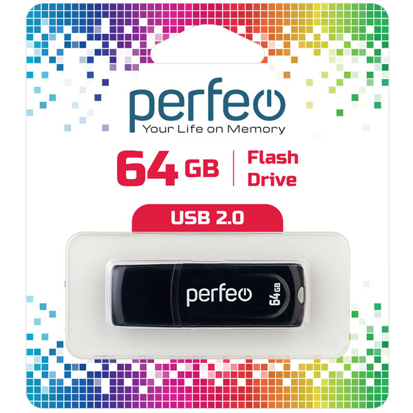 

Флешка Perfeo C09 64ГБ Black (PF-C09B064), C09