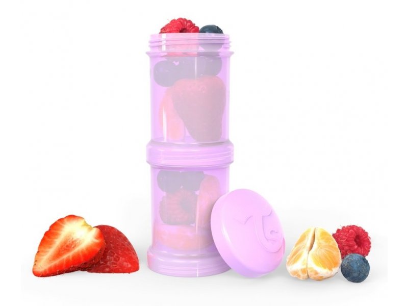 

Контейнер для сухой смеси Twistshake, фиолетовый Pastel Purple 100 мл, 2 штуки