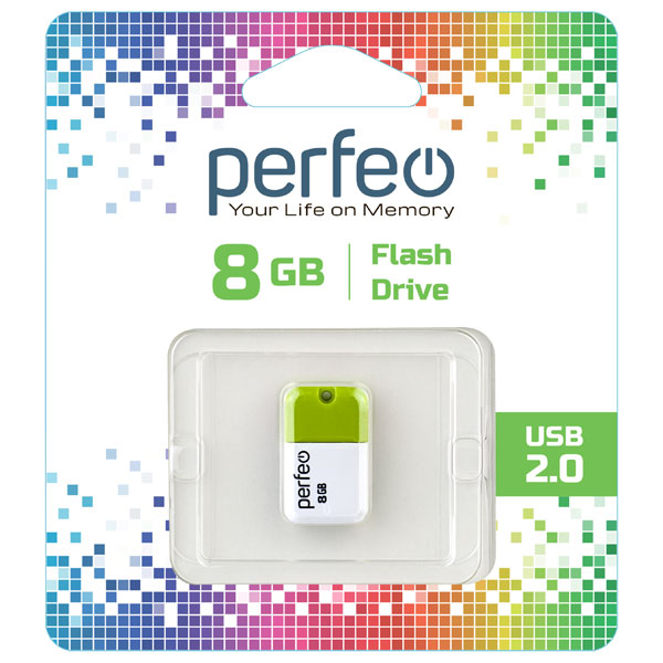Флешка Perfeo M04 8ГБ Green (PF-M04G008)