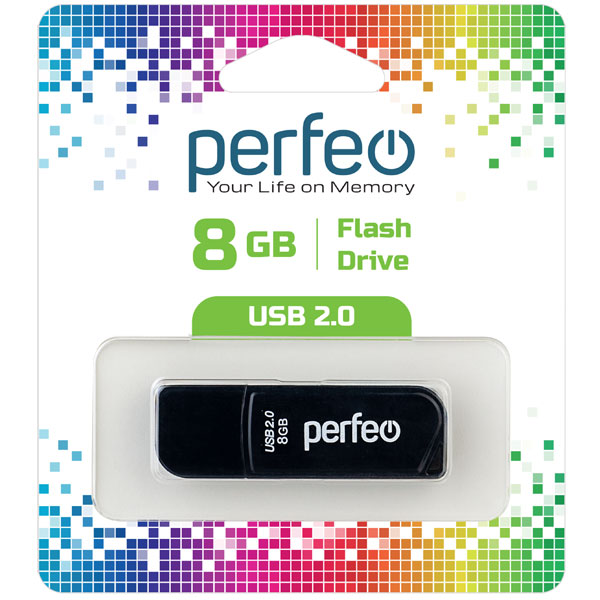 Флешка Perfeo C10 8ГБ Black (PF-C10B008)