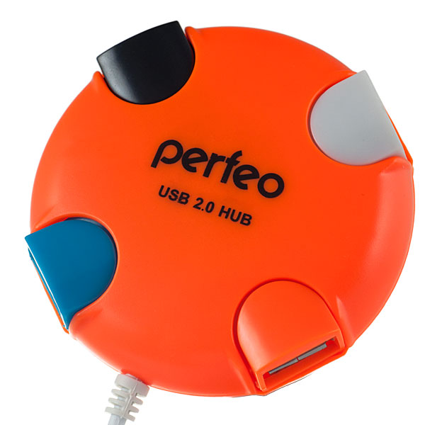 

Perfeo USB-HUB 4 Port, (PF-VI-H020 Orange) оранжевый