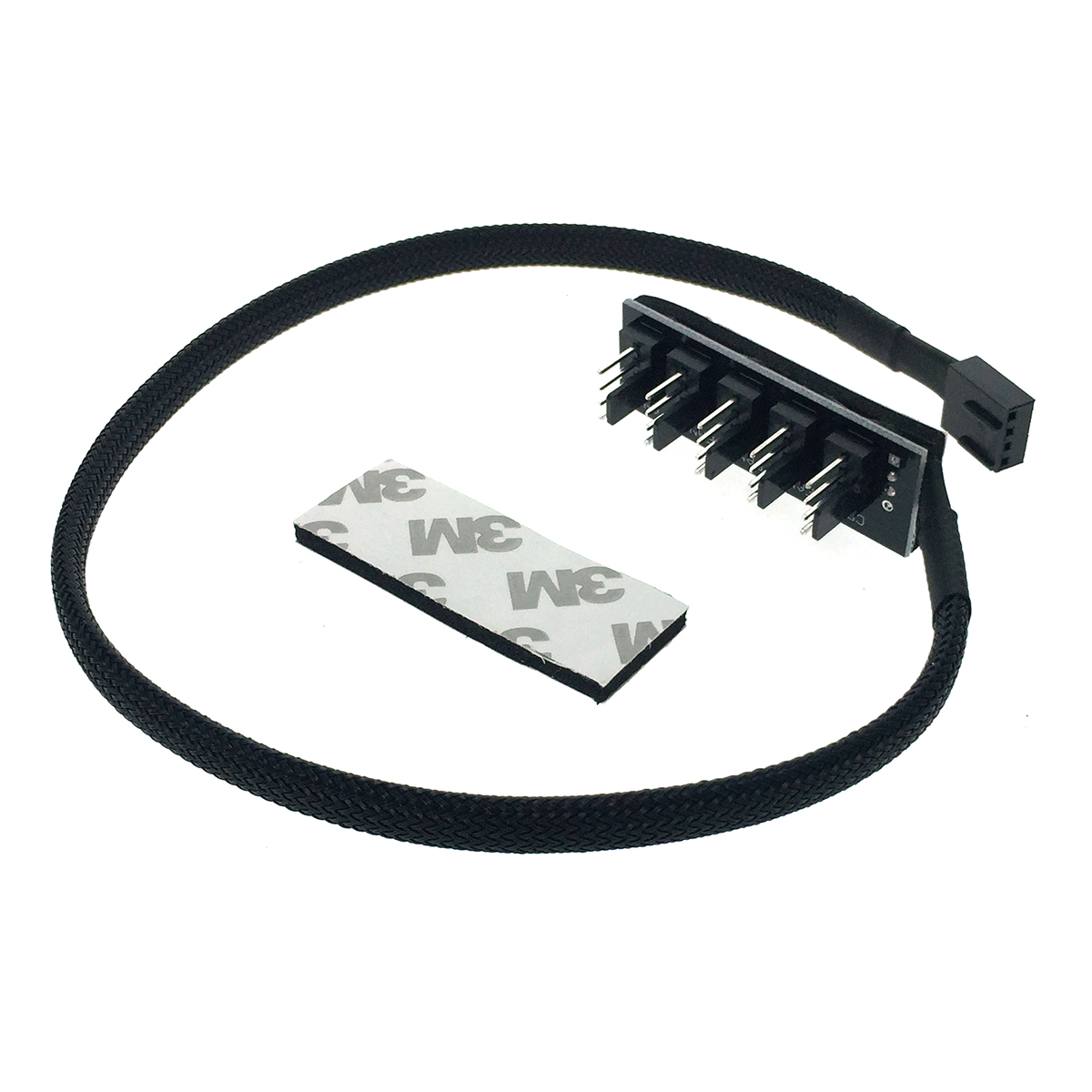 Кабель Espada Fan 4 pin-5xFan 4 pin , M-F 0,3м Black (E5PWM4PIN)