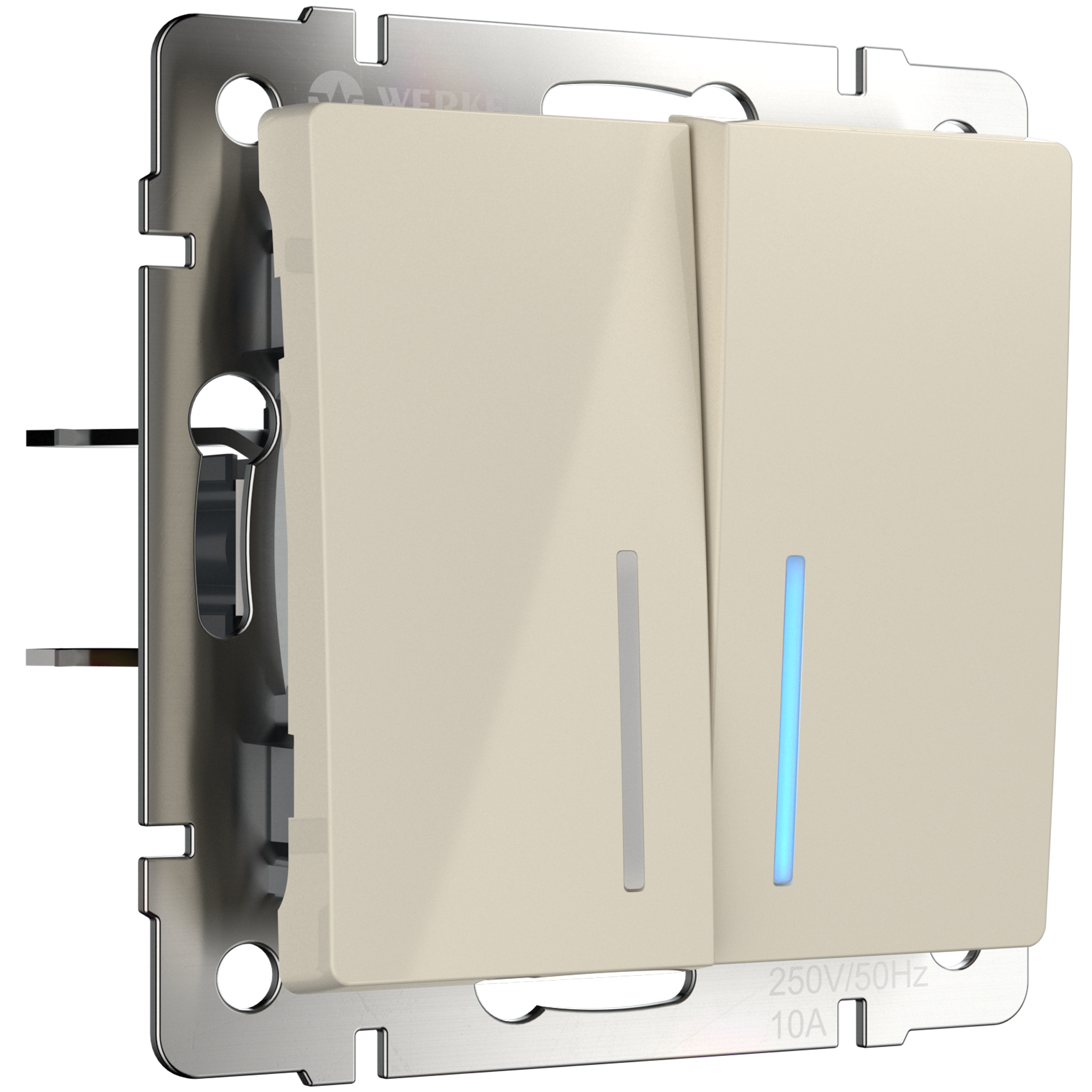 

Выключатель Werkel WL03-SW-2G-LED-ivory слоновая кость