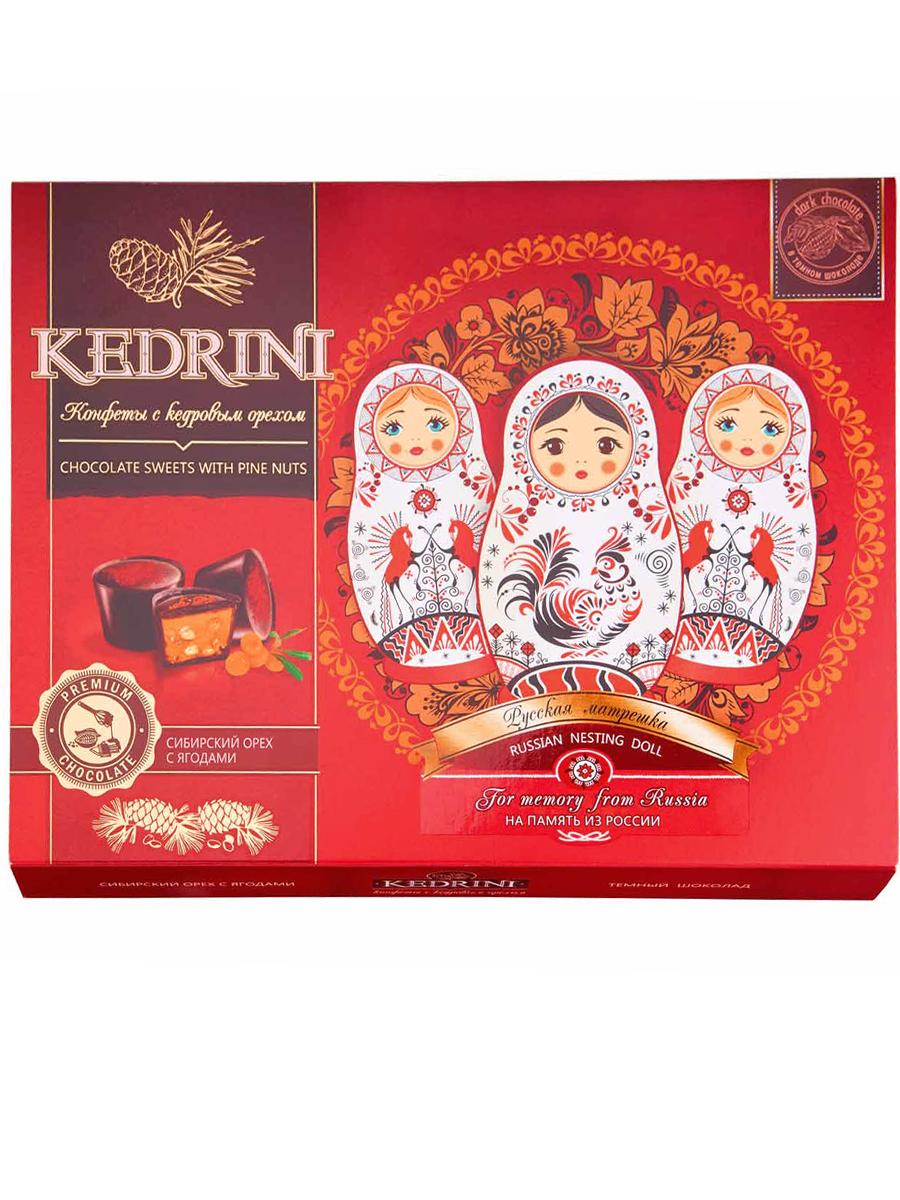 

Русская коллекция. Русская матрешка. Сибирский орех с ягодами темный шоколад, 160 гр.