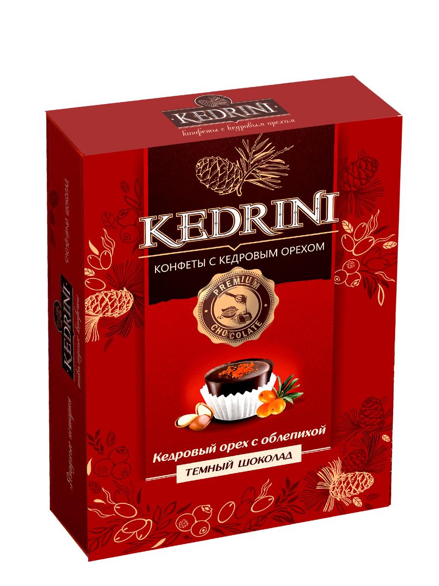 

Конфеты (7) Kedrini. Кедровый орех с облепихой в темном шоколаде, 80 г