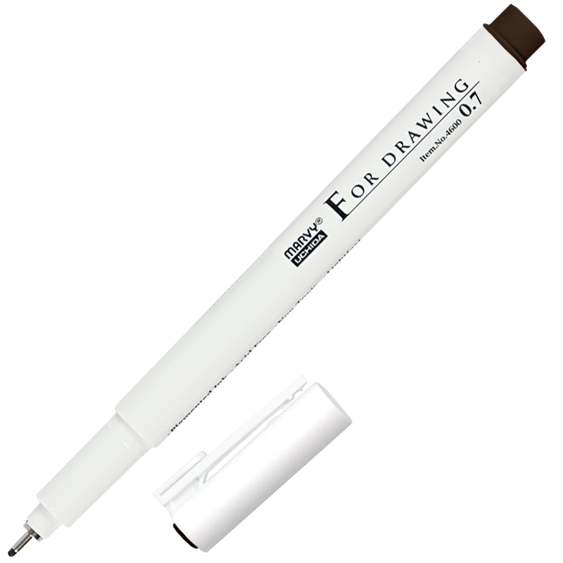 Линер  ручка для черчения и рисования  0.7мм DARK BROWN MAR4600/DB/0.7