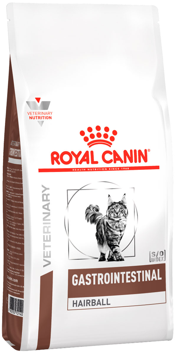 фото Сухой корм для кошек royal canin gastrointestinal hairball для вывода шерсти, птица, 0,4кг